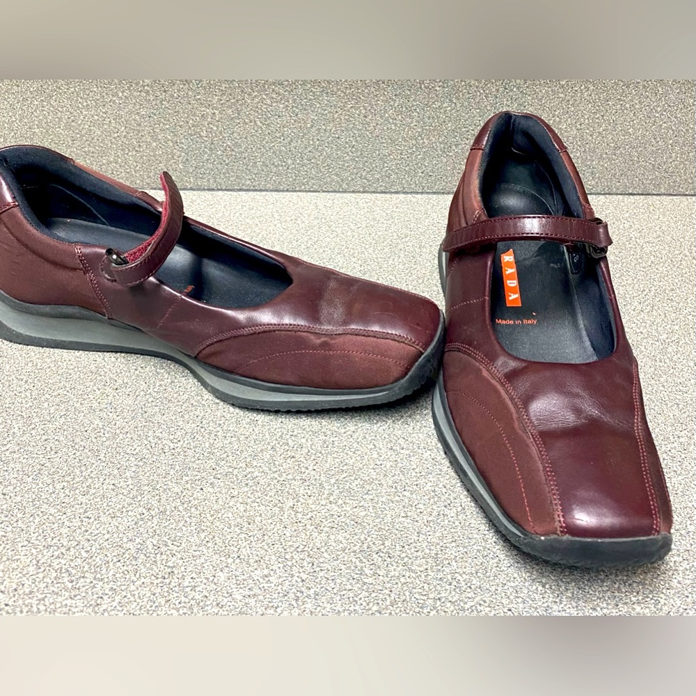 Prada Burgundy Mary Jane Shoes